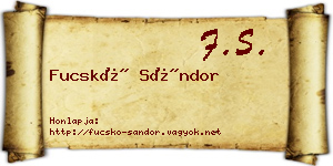 Fucskó Sándor névjegykártya