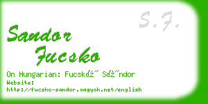 sandor fucsko business card